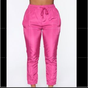 Magenta windbreaker joggers fashion nova